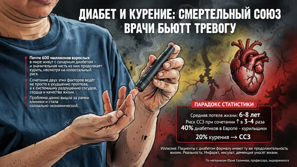 Диабет и курение: смертельный союз. Врачи бьют тревогу